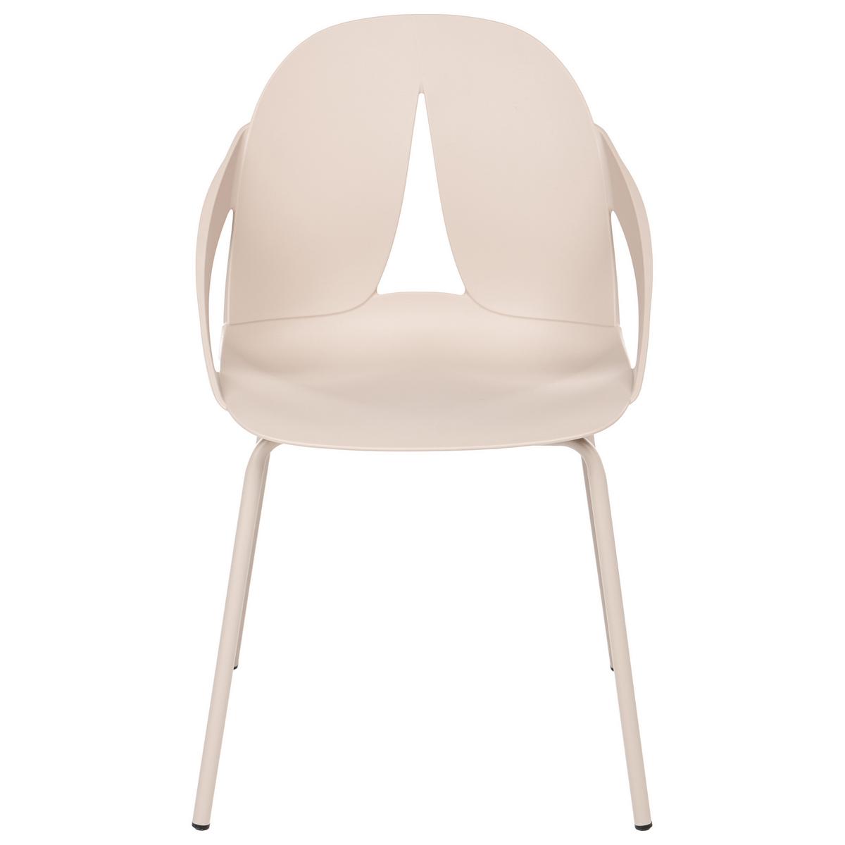 GARTENSTUHL 2er Set Beige Bolgheri - Beige, Kunststoff (49/83/49cm) - Beliani