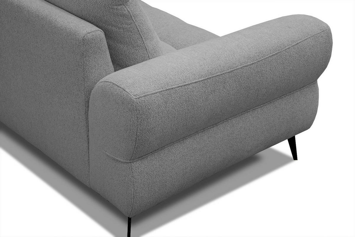 ECKSOFA SALVINI 4-Sitzer, grau - Schwarz/Grau, Holzwerkstoff/Textil (292/158cm) - Wozimo