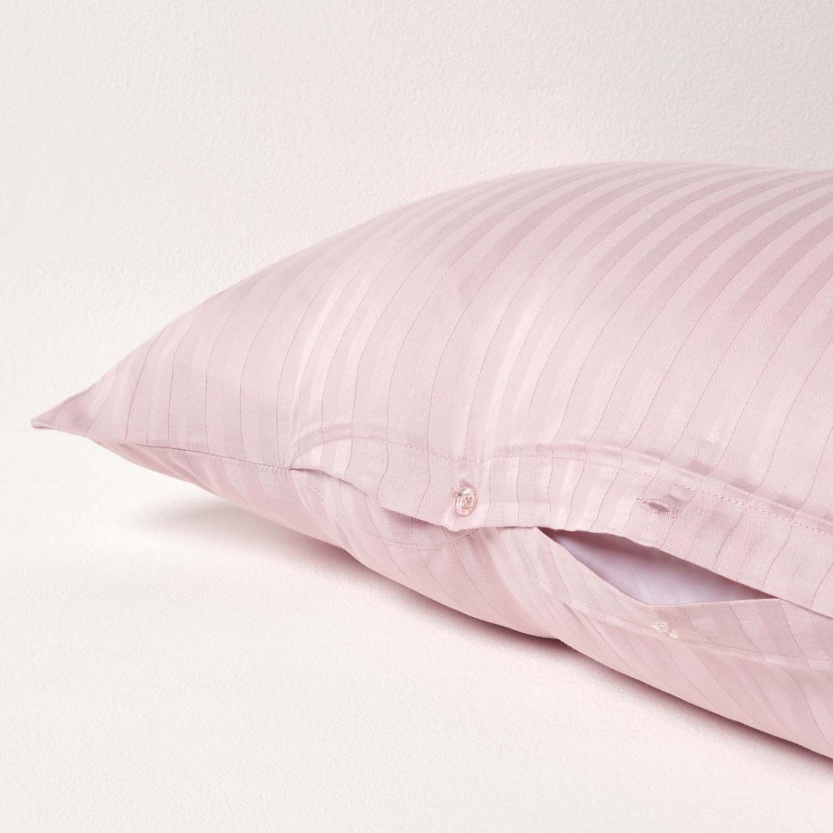 KISSENBEZUG für V-Form-Kissen, Damast-Streifen, Fadendichte 330 - Flieder, Textil (38/76cm) - Homescapes
