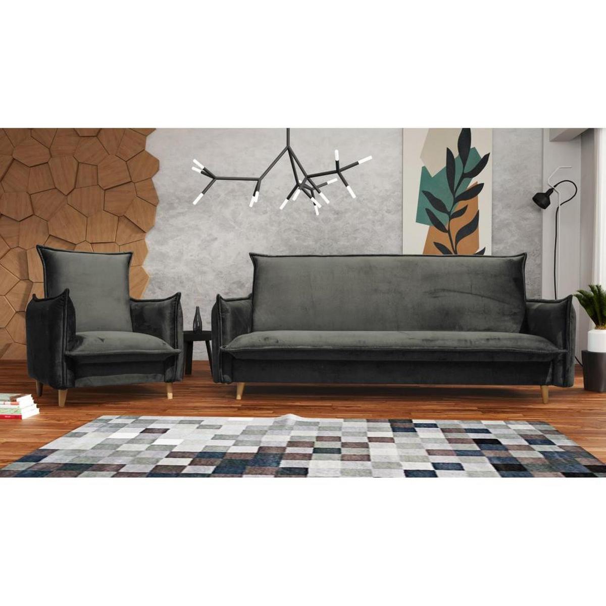 RELAXSESSEL Pillow dunkelgrau mit Buchenbeinen - Dunkelgrau/Buchefarben, Textil (84/95/88cm) - Beautysofa