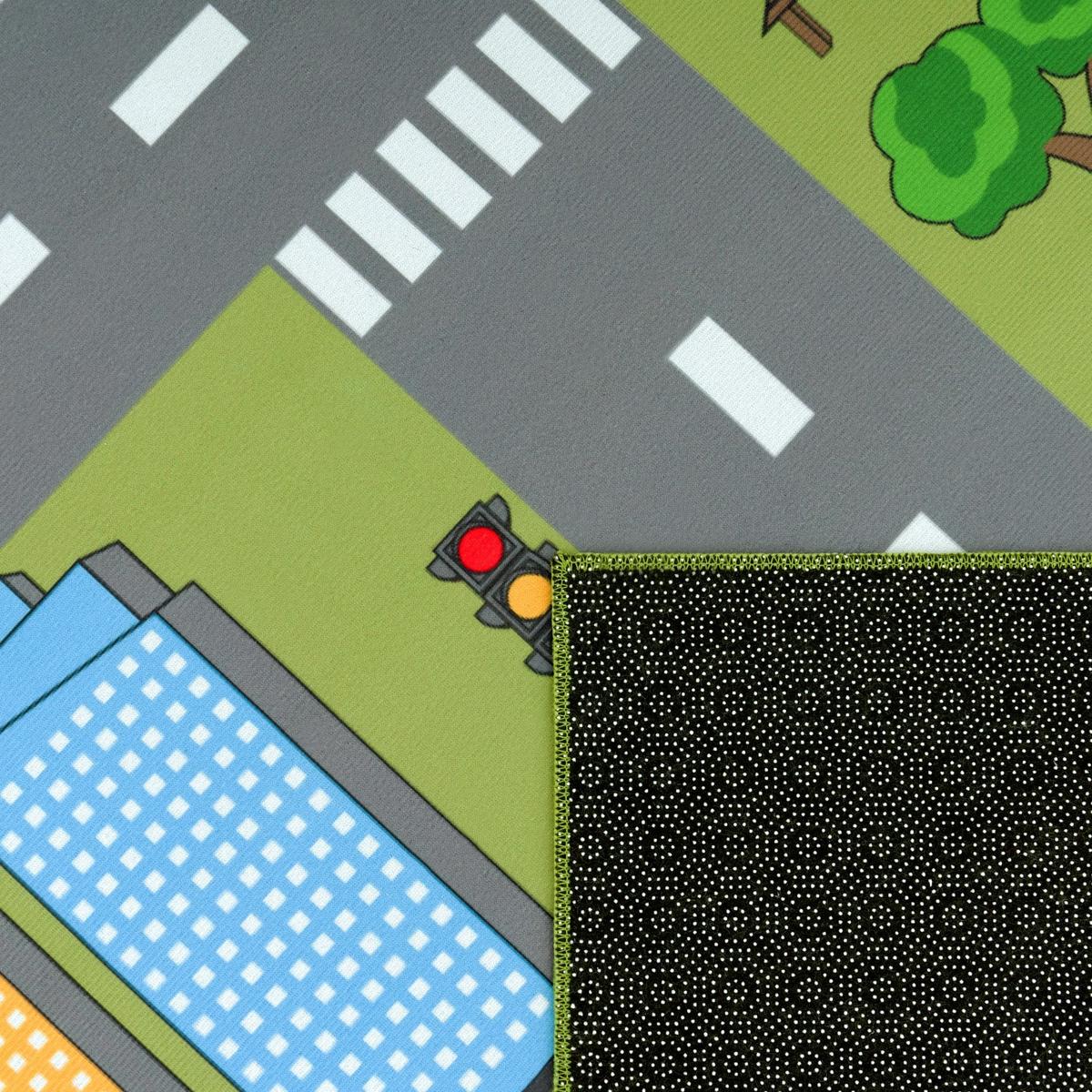 KINDERTEPPICH Waschbar, mit Stadtverkehrs-Motiv, Grün, 200 x 200 cm - Grün, Textil (200/200cm) - KADIMA DESIGN