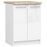 UNTERSCHRANK Weiß, Weiß Glanz 85/60/46 - Weiß Hochglanz/Weiß, Holzwerkstoff (60/85/46cm) - RAUMHIRSCH FURNITURE