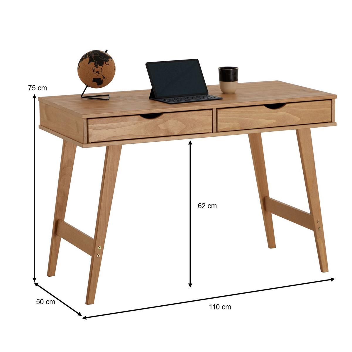 SCHREIBTISCH MILO - Braun, Holz (50/110/75cm) - IDIMEX