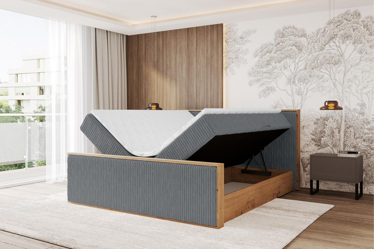 BOXBETT LOLLI9 -Z 180x200 - H3 Dunkelgrau - Dunkelgrau, Holzwerkstoff (180/200cm) - ALTDECOR
