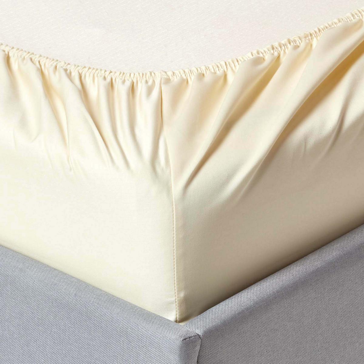 SPANNBETTLAKEN, Ägyptische Baumwolle, Fadendichte 1000 - Creme, Textil (90/190cm) - Homescapes