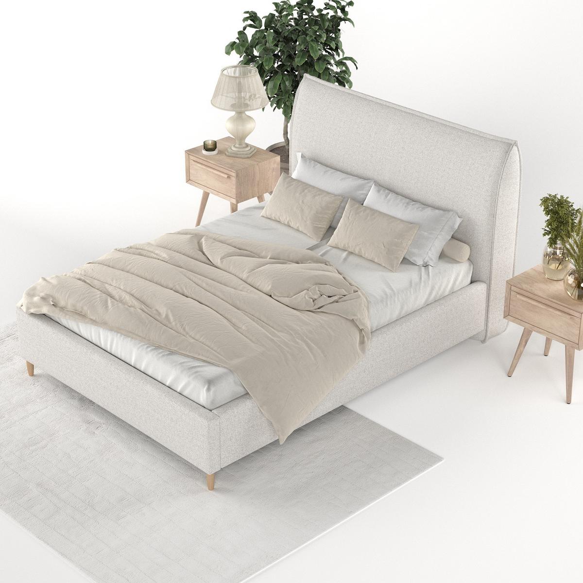 POLSTERBETT Mira 120/200 cm Hellbeige im Riva Stoff - Beige/Naturfarben, Holz/Holzwerkstoff (120/200cm) - AltaBeds