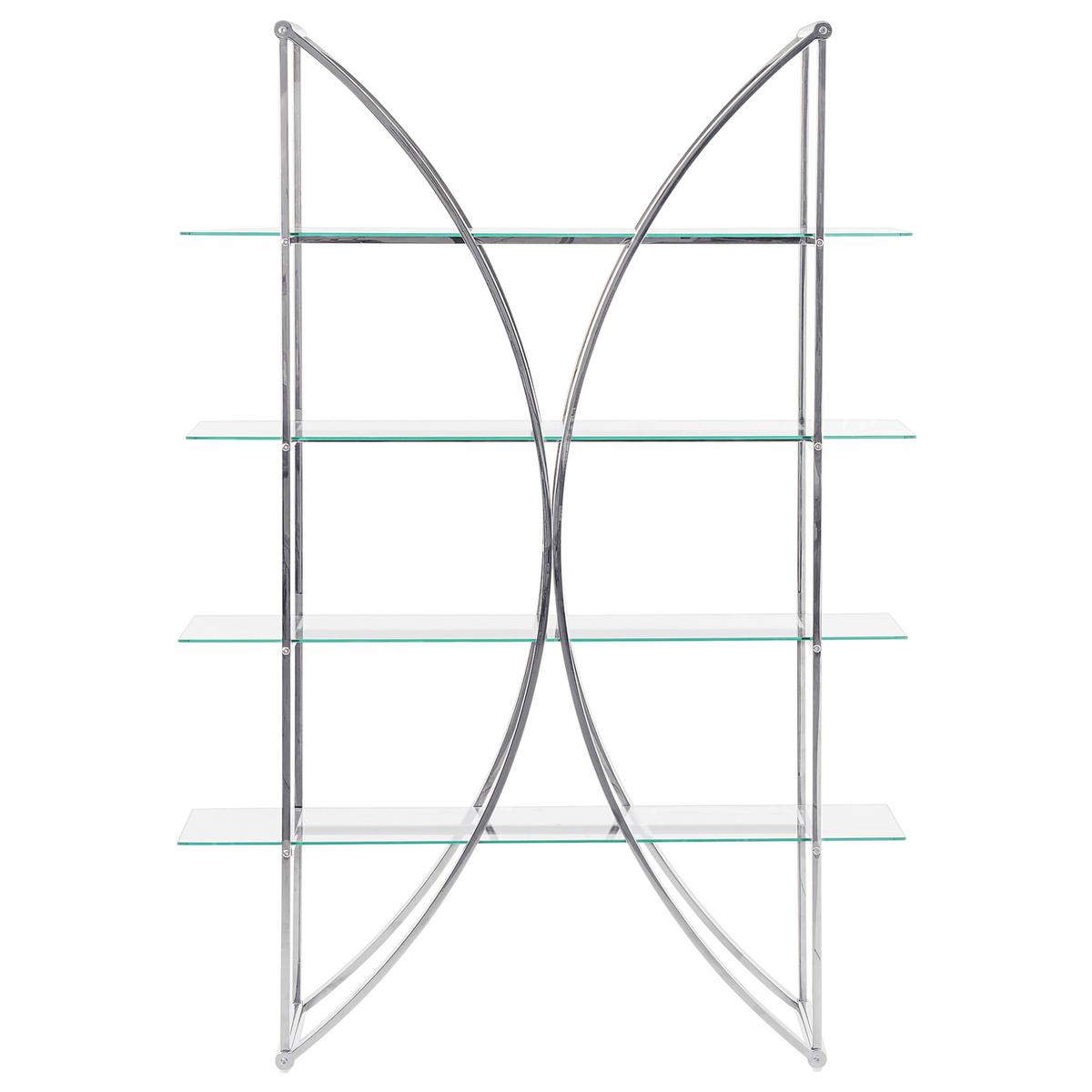 REGAL mit 4 Ebenen Metall 175 cm Silber Hollow - Silberfarben, Metall (120/175/34cm) - Beliani