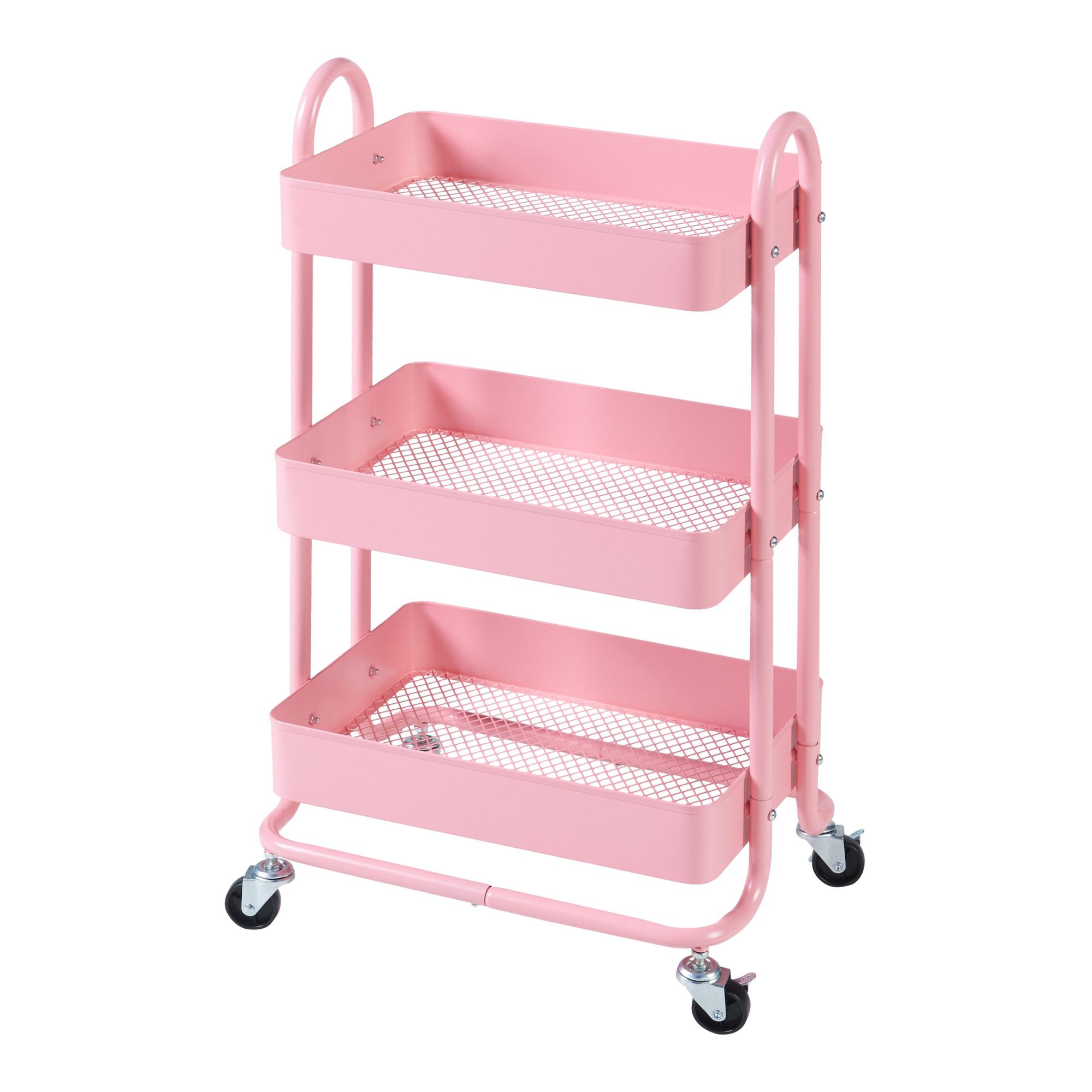 SERVIERWAGEN Pyhäntä - Pink, Metall (46/78.5/35cm) - [en.casa]