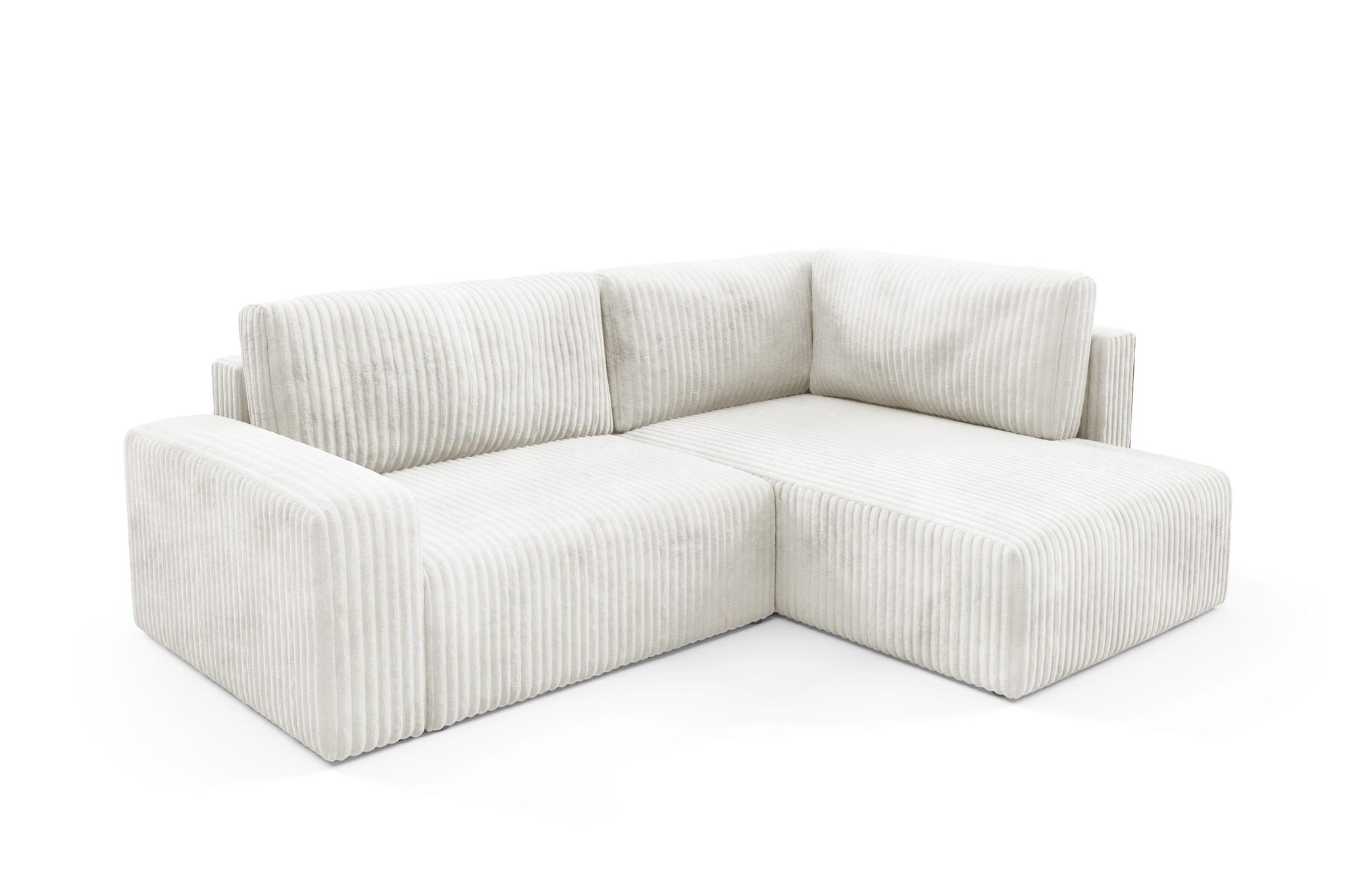 ECKSOFA Natalia Xl - Creme, Holzwerkstoff/Textil (245/182cm) - Fun Möbel