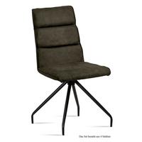 ESSZIMMERSTUHL (4er-Set) Devnet 47x92x60 Schwarz/Khaki - Dunkelgrün/Schwarz, Kunststoff (60/92/47cm) - 58aufmkessel