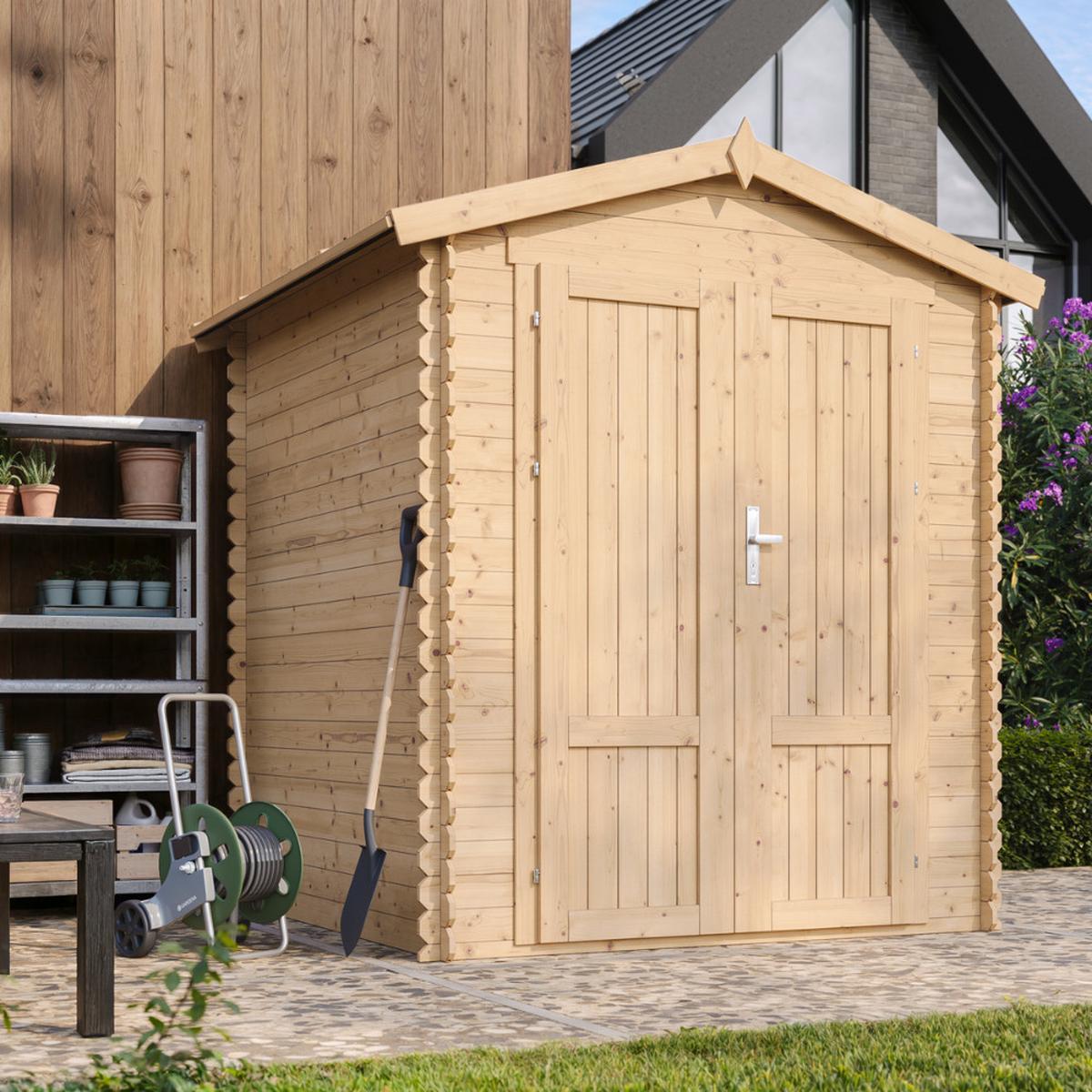 HOLZ-GARTENHAUS 2,82 m² TIMBELA M320F1 - Naturfarben, Holz (196/218/186cm) - Timbela