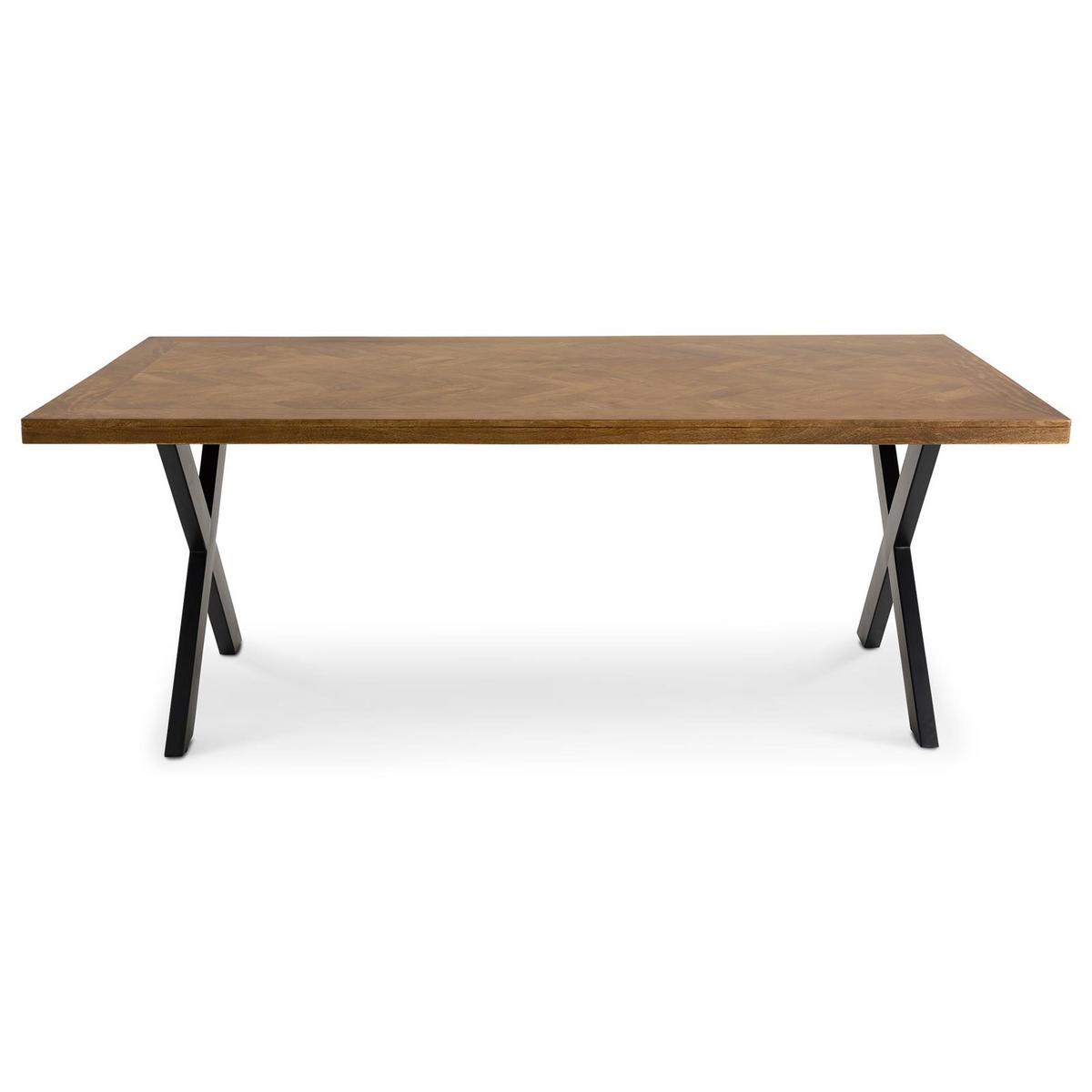 ESSTISCH SAKANA schwarz, hellbraun - Schwarz, Metall (100/200/75cm) - IDIMEX
