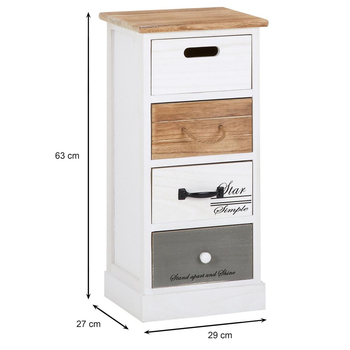 KOMMODE SALVA weiß - Weiß, Holz (29/64/27cm) - CARO-Möbel