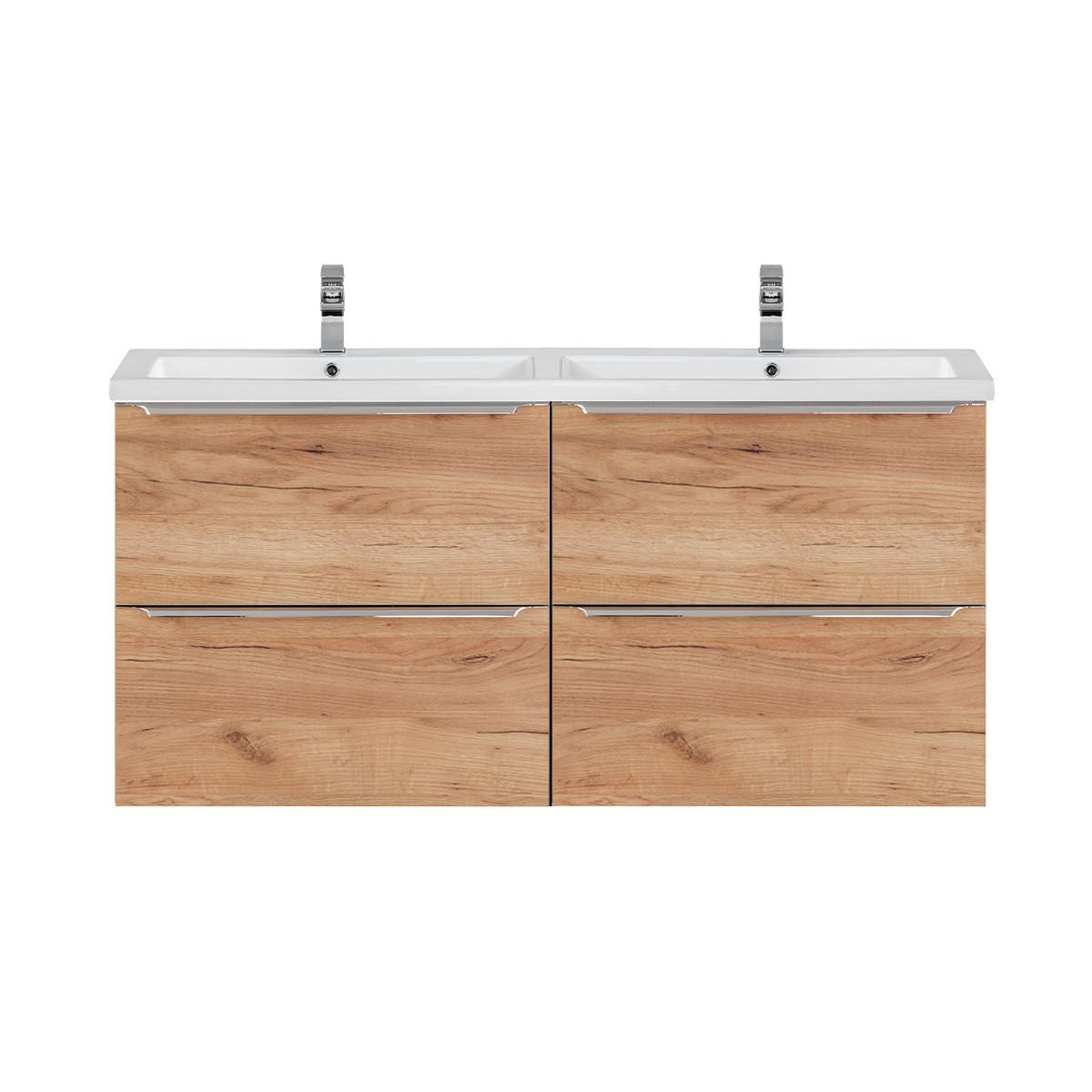 DOPPELWASCHTISCH 120cm April Holz - Braun, Holzwerkstoff (120/57/46cm) - Petits-meubles