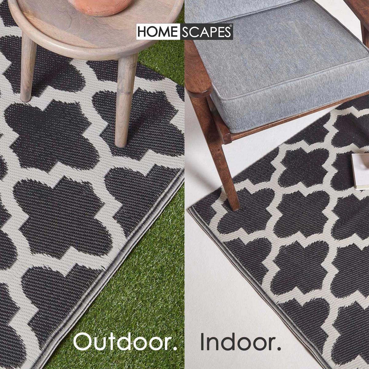 OUTDOORTEPPICH Nola, geometrisch gemustert 150/240 cm - Schwarz, Kunststoff (150/240cm) - Homescapes