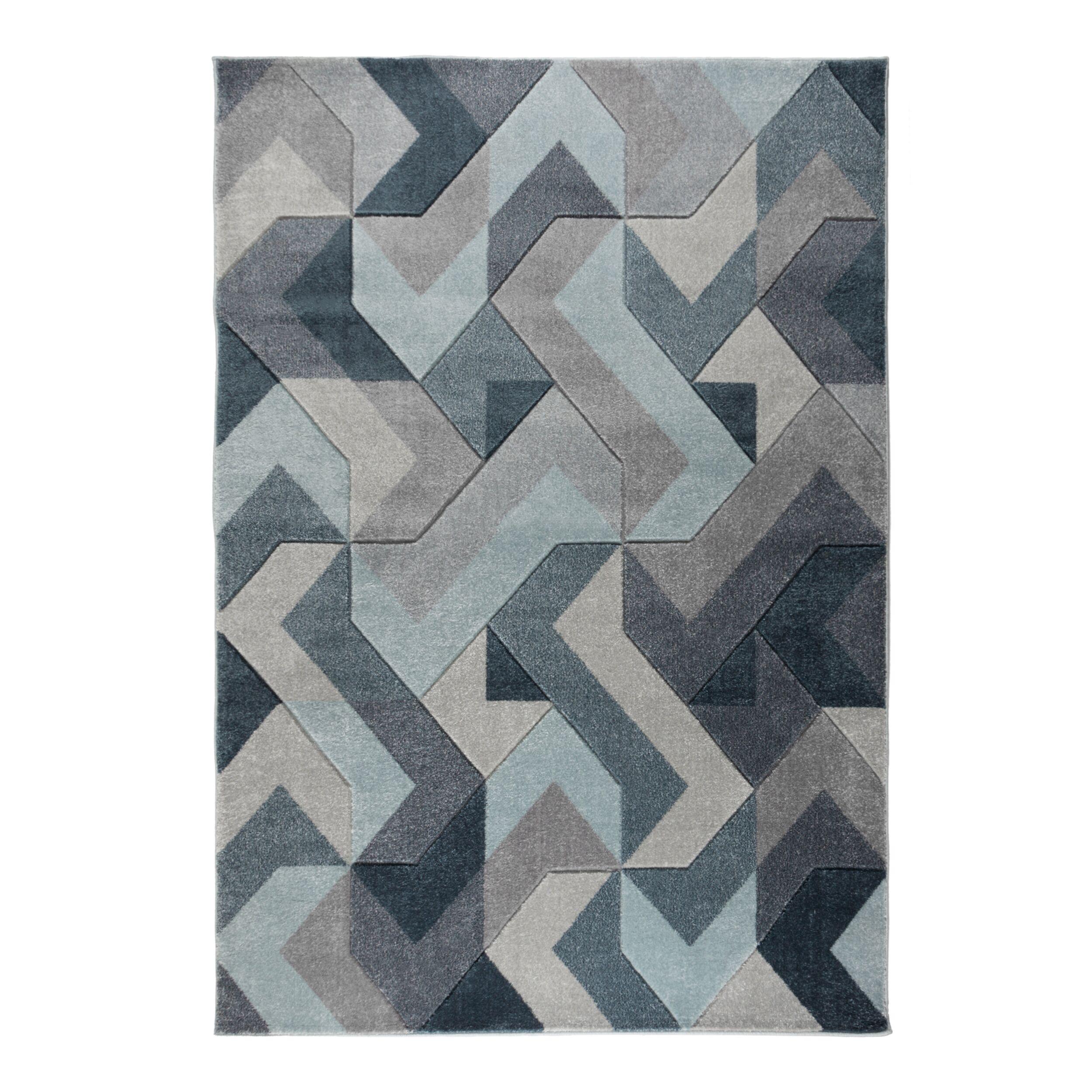 TEPPICH NIDD, geometrisch, Blau, 120 x 170 cm - Blau, Textil (120/170cm) - KADIMA DESIGN