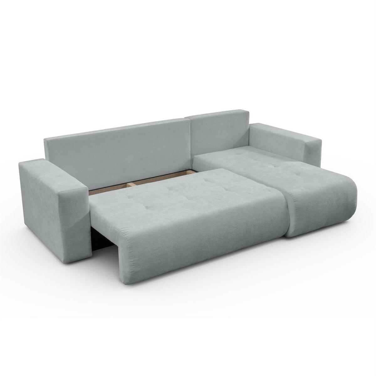ECKSOFA CLOUD II L mit Schlaffunktion, Vibe 85 - Hellgrau, Textil (247/152cm) - Lookway
