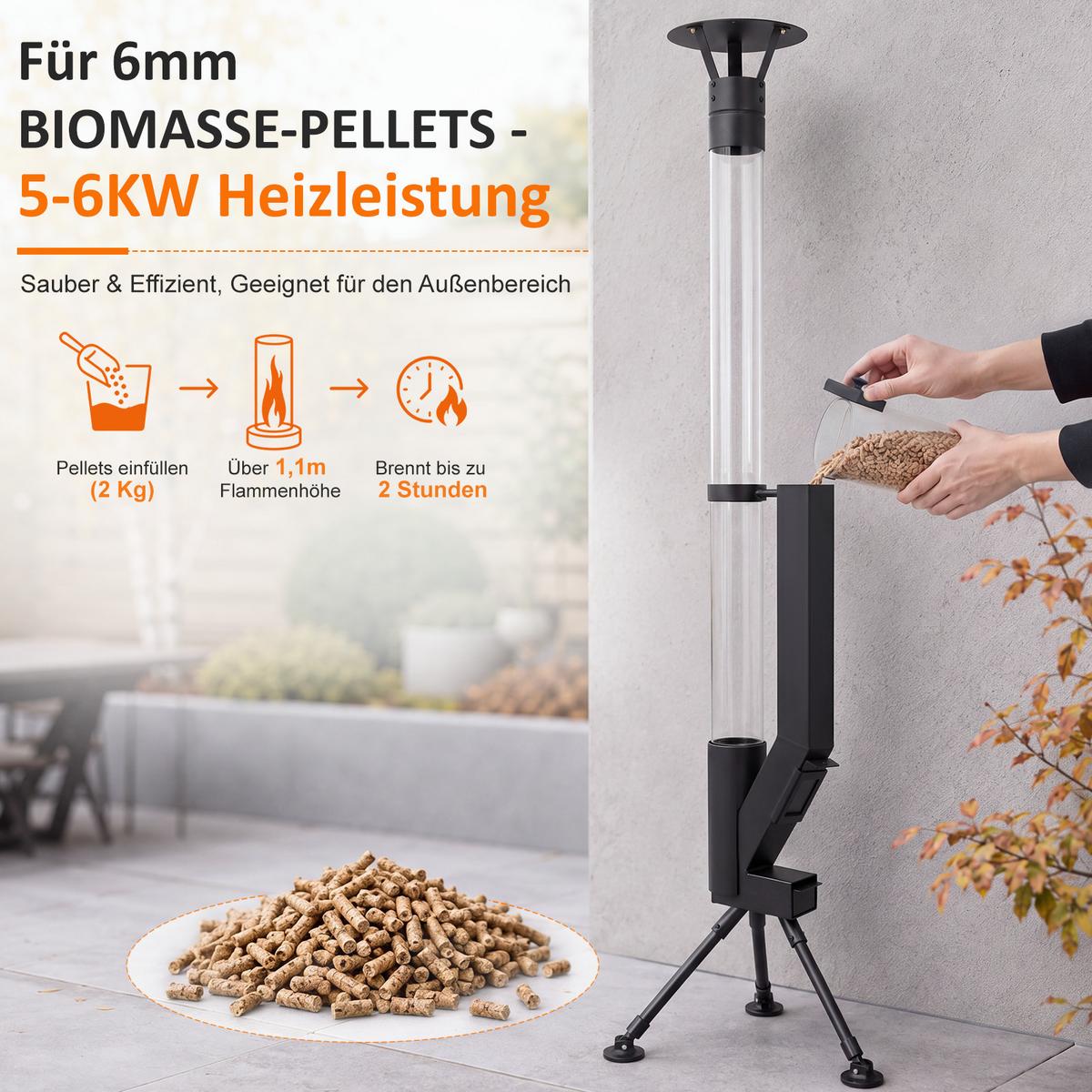 TERRASSENHEIZER Zovmar 44.5/21/167 cm - Schwarz, Glas/Metall (21/167/44.5cm) - ZMH