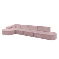 ECKSOFA Ottomane Links TARO-L3 - 413x171x79,5 cm Rosa - Rosa, Holzwerkstoff/Textil (413/171cm) - ALTDECOR