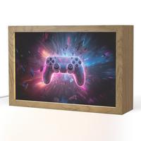 NACHTTISCHLAMPE Controller - Neon - Explosion - Abstrakt 30x20 cm - Violett, Holzwerkstoff (8/30/20cm) - OnlyWow