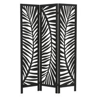 PARAVENT 3 teilig Fukuoka 170x121 cm Schwarz aus Holz - Schwarz, Holz (121/170/2cm) - ML-DESIGN