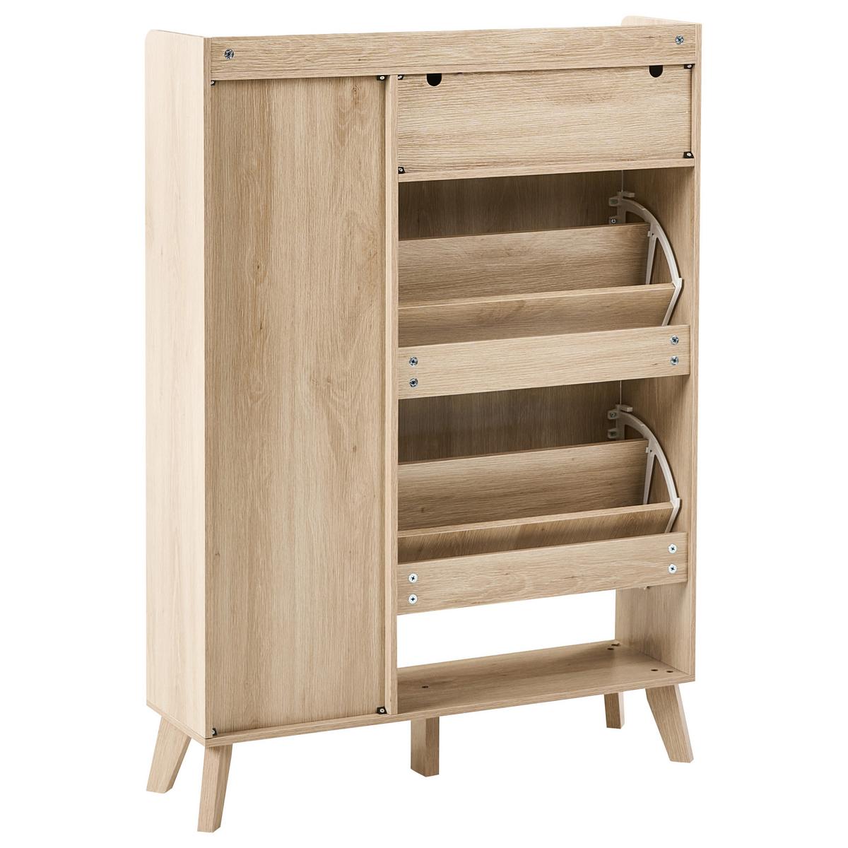SCHUHSCHRANK Hellbraun Moonie - Hellbraun/Braun, Holzwerkstoff (84/118/25cm) - Beliani