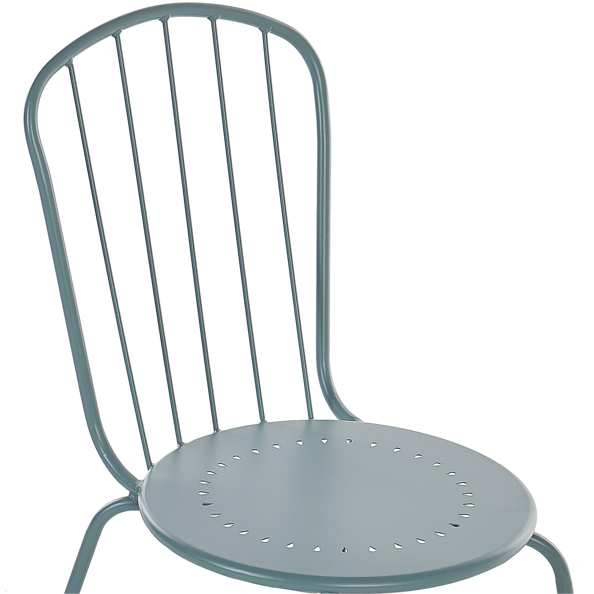 GARTENSTUHL 4er-Set Stahl hellblau Calvi - Blau, Metall (40/89/47cm) - Beliani