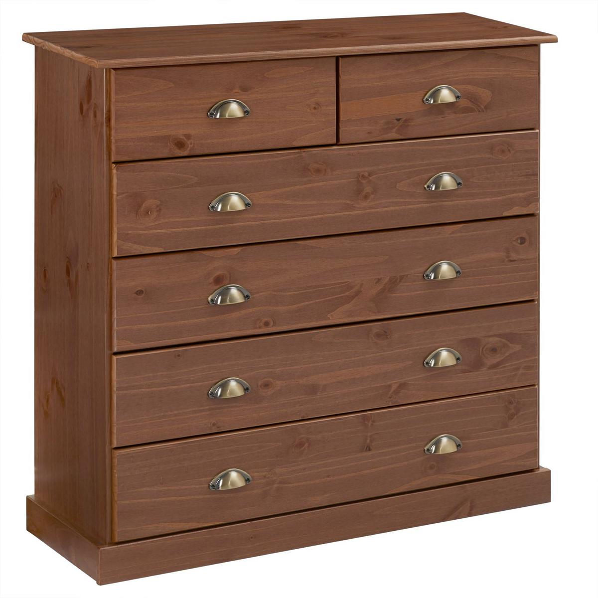 KOMMODE PARIS Kastanie - Kastanienfarben, Holz (91/95/39cm) - IDIMEX
