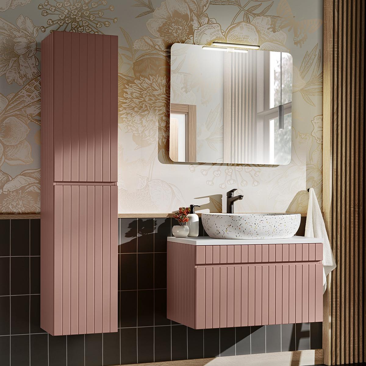 WASCHTISCH 80.4cm Zelie Rose - Pink, Holzwerkstoff (80.4/48/46cm) - Petits-meubles