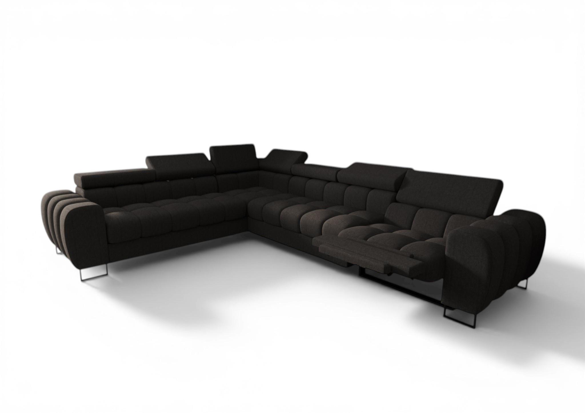 ECKSOFA Bastien Relax - Dunkelgrau, Holzwerkstoff/Textil (260/330cm) - Fun Möbel