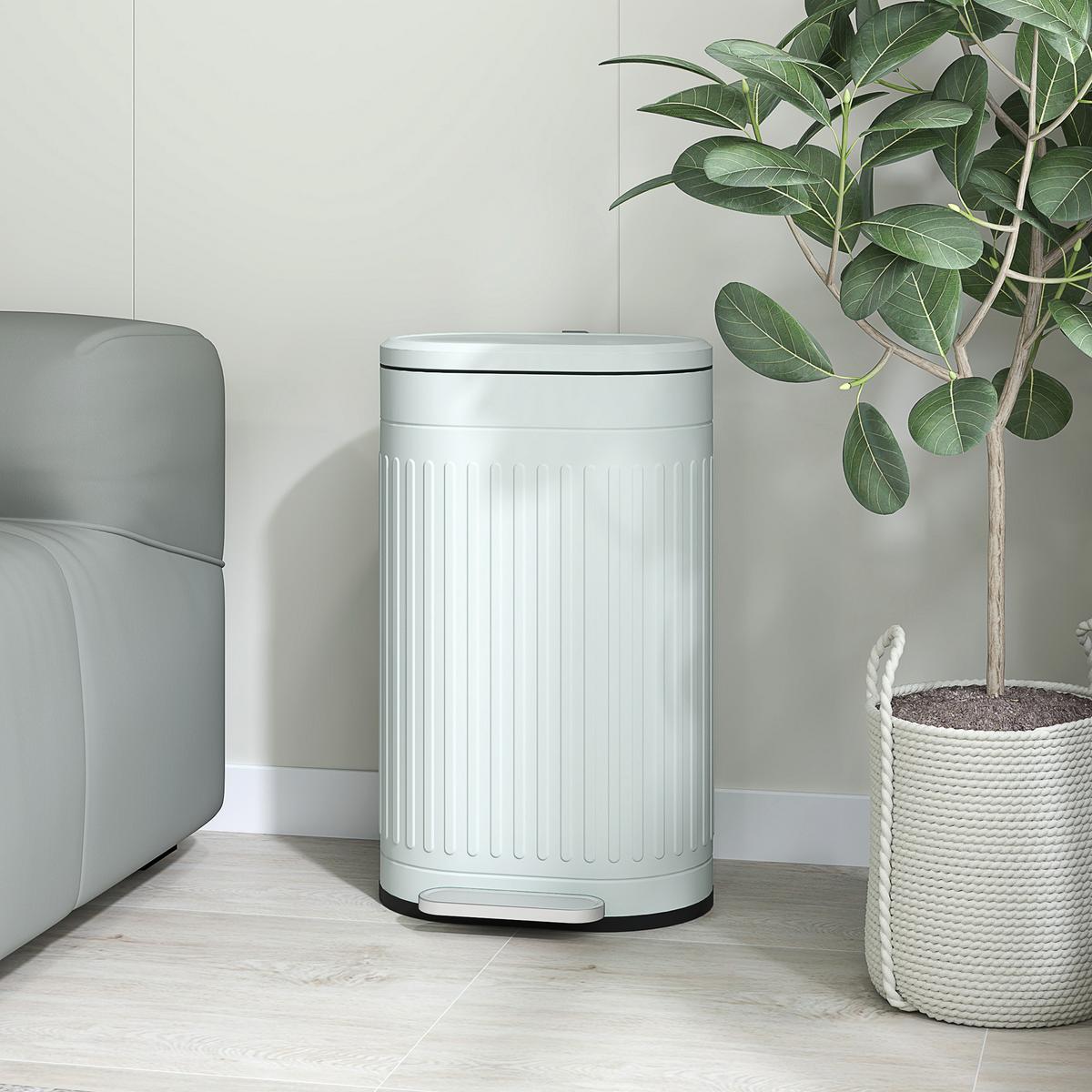 MÜLLEIMER 30l Metall Kunststoff Grün - Grün, Metall (31.2/60.8/36.5cm) - HOMCOM