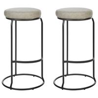 BARHOCKERN 2er-Set Hellgrau Milroy - Hellgrau/Schwarz, Kunststoff (43/74/43cm) - Beliani