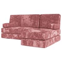 ECKSOFA NOTIA modulares Boneless Sofa mit Schlaffunktion Rosa Cordstoff - Rosa, Textil (200/120cm) - MASSENO