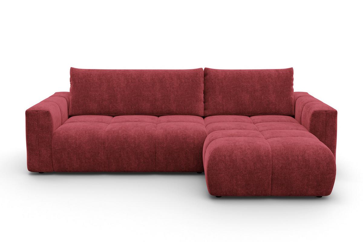 ECKSOFA VERONA 4-Sitzer rechts, Dunkelrot - Schwarz/Dunkelrot, Holz/Textil (266/173cm) - Courtois Laville
