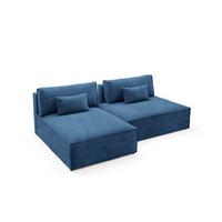 ECKSOFA Georgia Dunkelblau - Blau, Holz (236/148cm) - Petits-meubles