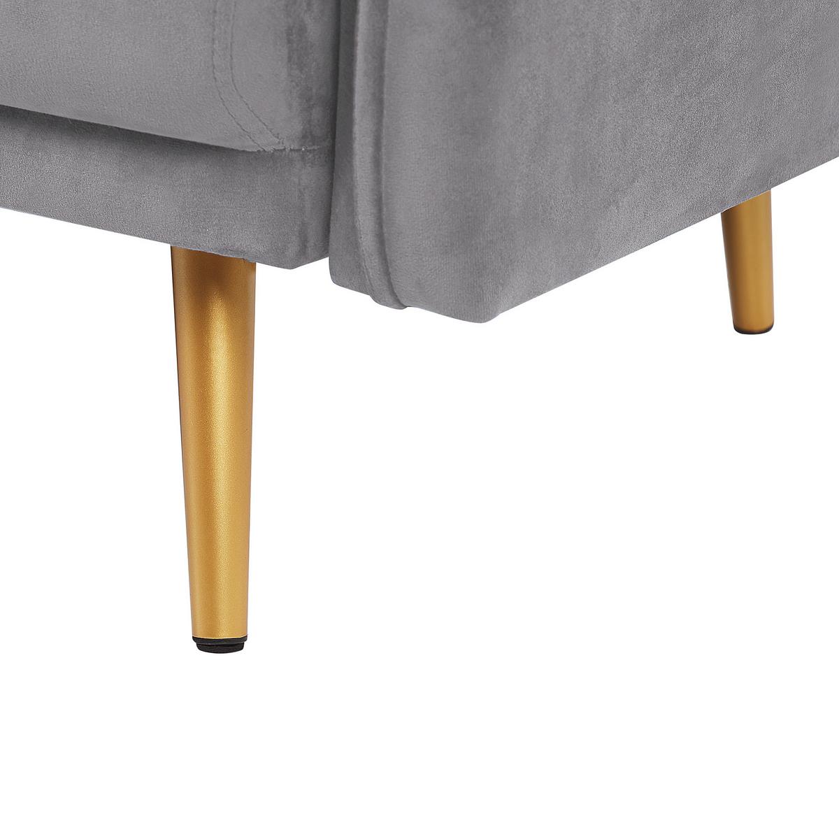 2-SITZER-SOFA Samtstoff Grau Maura - Grau, Textil (130/83/78cm) - Beliani
