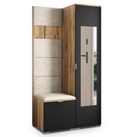 GARDEROBENSCHRANK VIRA 95/181/51 cm Modern Eiche Wotan - Beige/Eiche Wotan, Holzwerkstoff (95/181/51cm) - MASSENO
