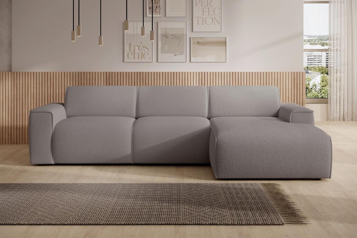 ECKSOFA Bouvi Graubraun rechts - Graubraun/Schwarz, Kunststoff/Textil (165/310cm) - Selsey