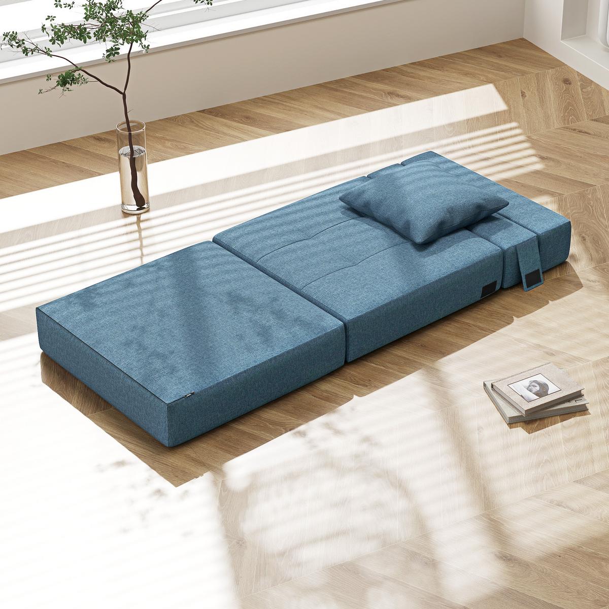 SCHLAFSESSEL aus Polyester Schaumstoff Dunkelblau - Dunkelblau, Textil (70/61/70cm) - HOMCOM
