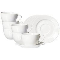 KAFFEETASSEN MIT UNTERTASSEN Volos weiß 220 ml 12-tlg. - Weiß, Keramik (15.5/8/15.5cm) - Ritzenhoff Breker
