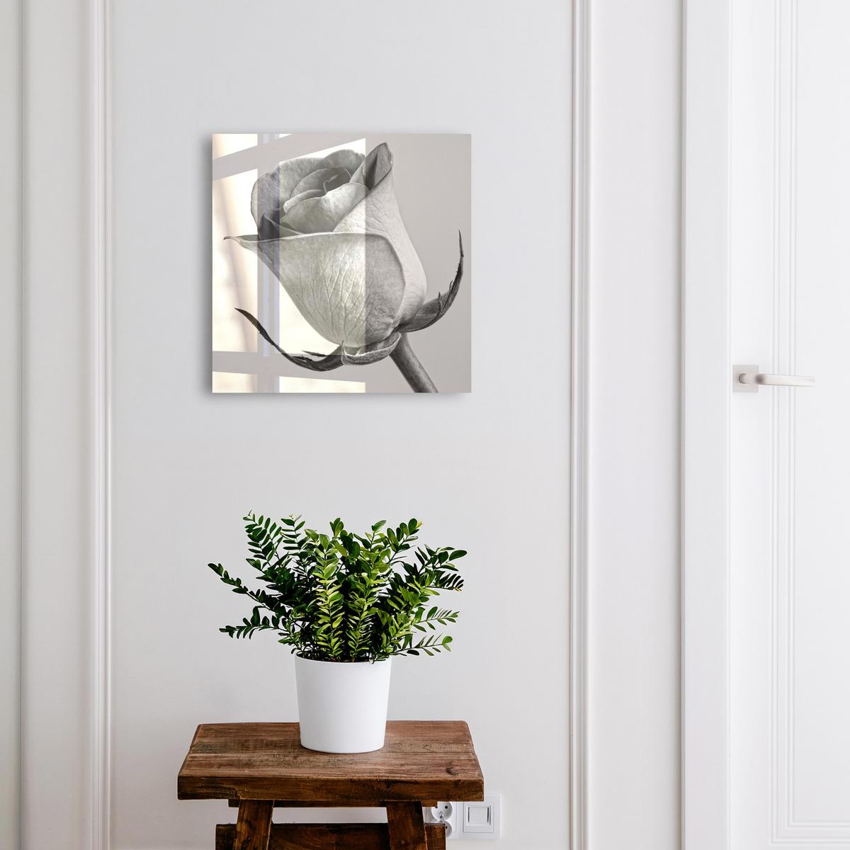 SCHLÜSSELBOX Weiß 30x30 cm – Türöffnung nach rechts - Rose Eleganz - Grau, Metall (30/30/5cm) - TULUP
