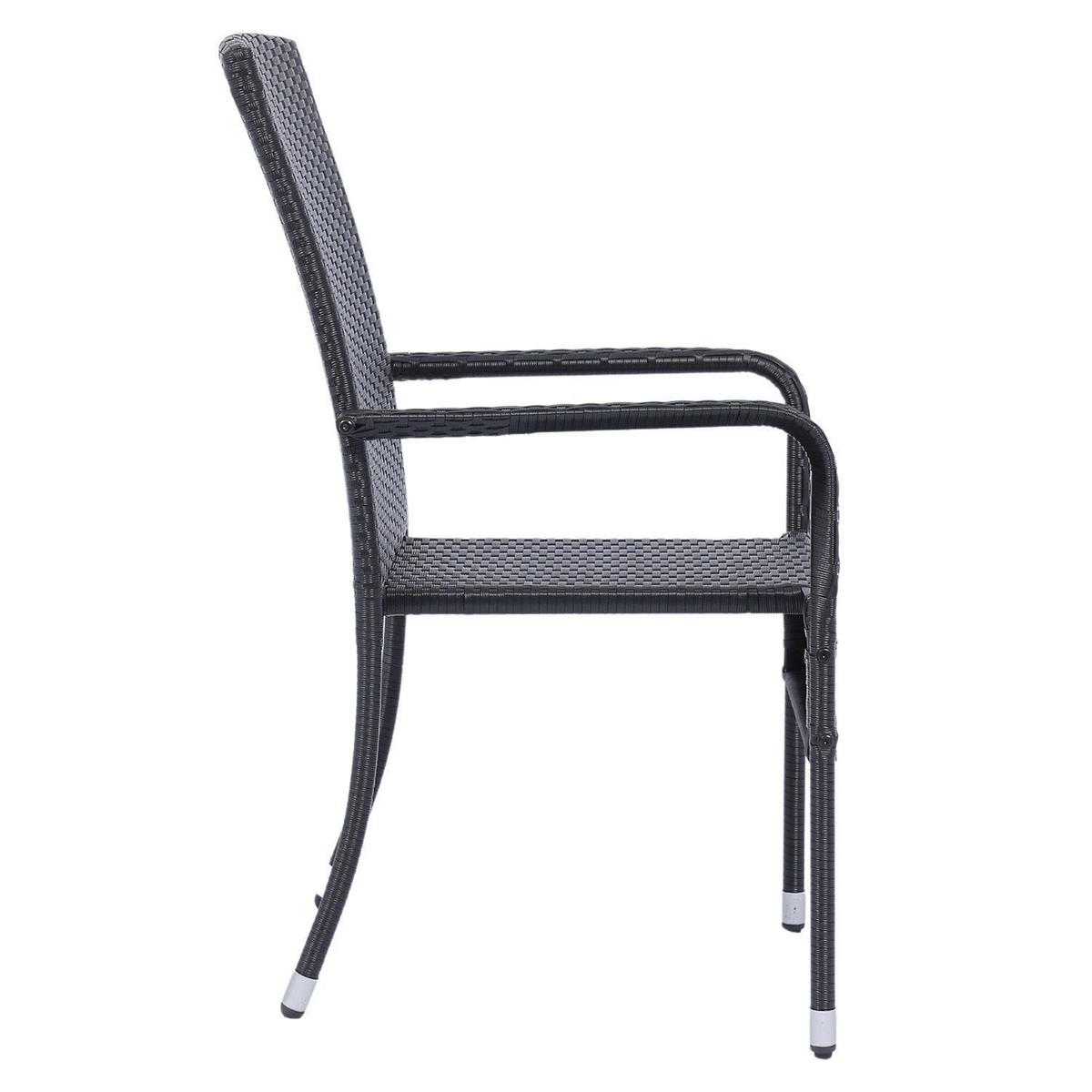 GARTENSTÜHLE Yoro 8er-Set - Schwarz, Kunststoff (50/90/50cm) - Juskys