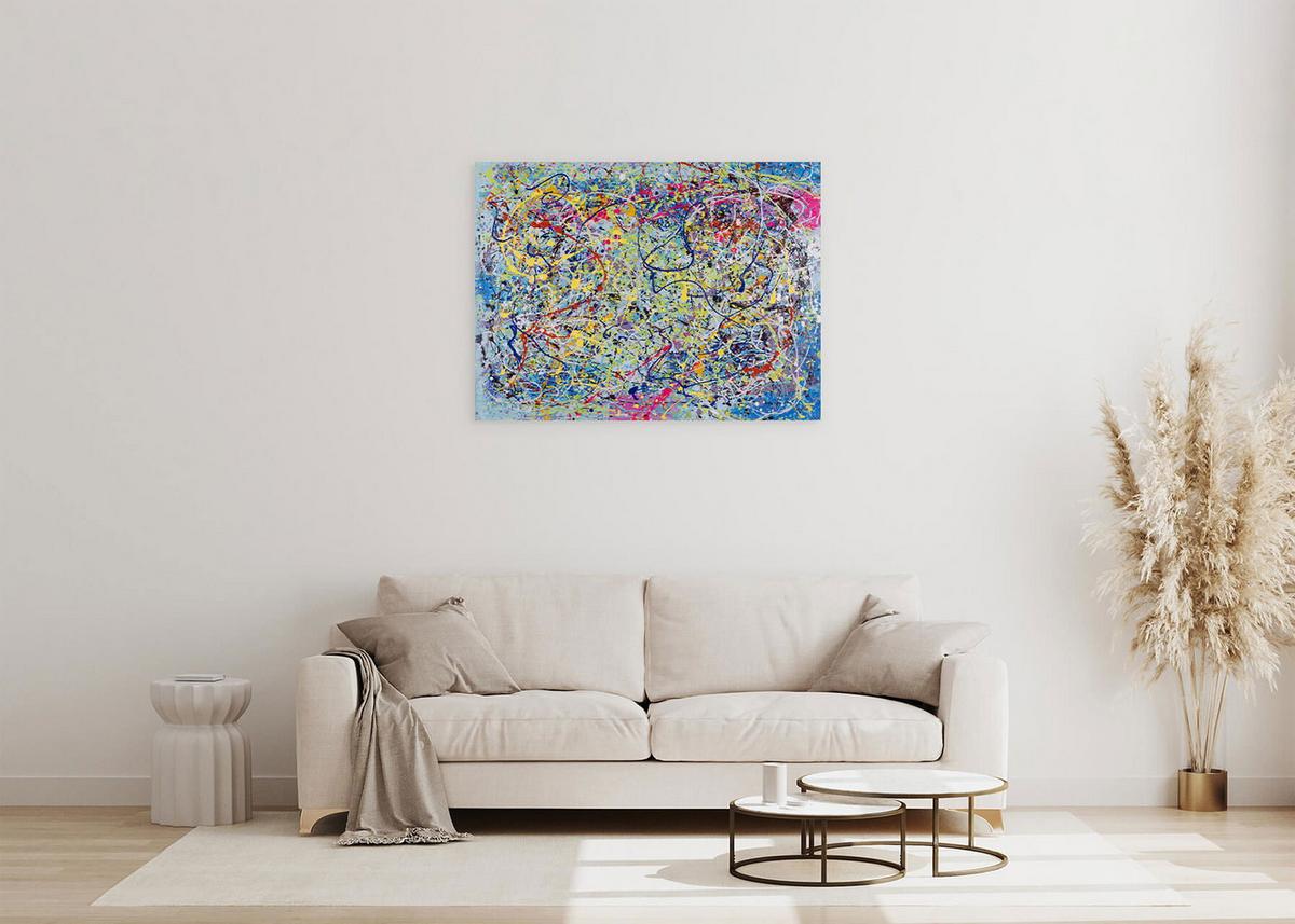 ACRYLBILD HANDGEMALT 100/75 cm - Multicolor, Holz/Textil (100/75cm) - KUNSTLOFT