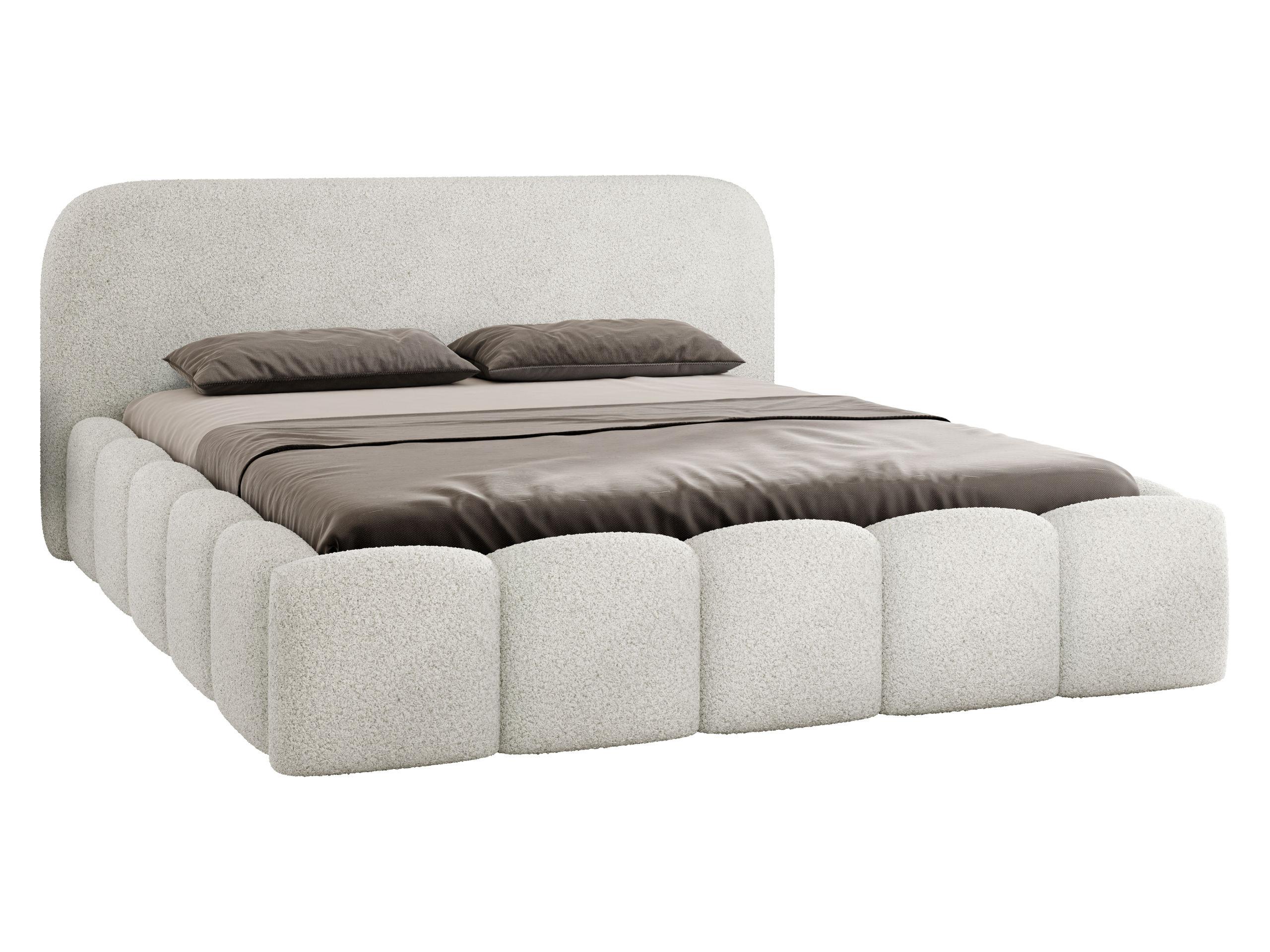 POLSTERBETT Refola Boucle - Creme/Schwarz, Holz/Holzwerkstoff (160/200cm) - MIRJAN24