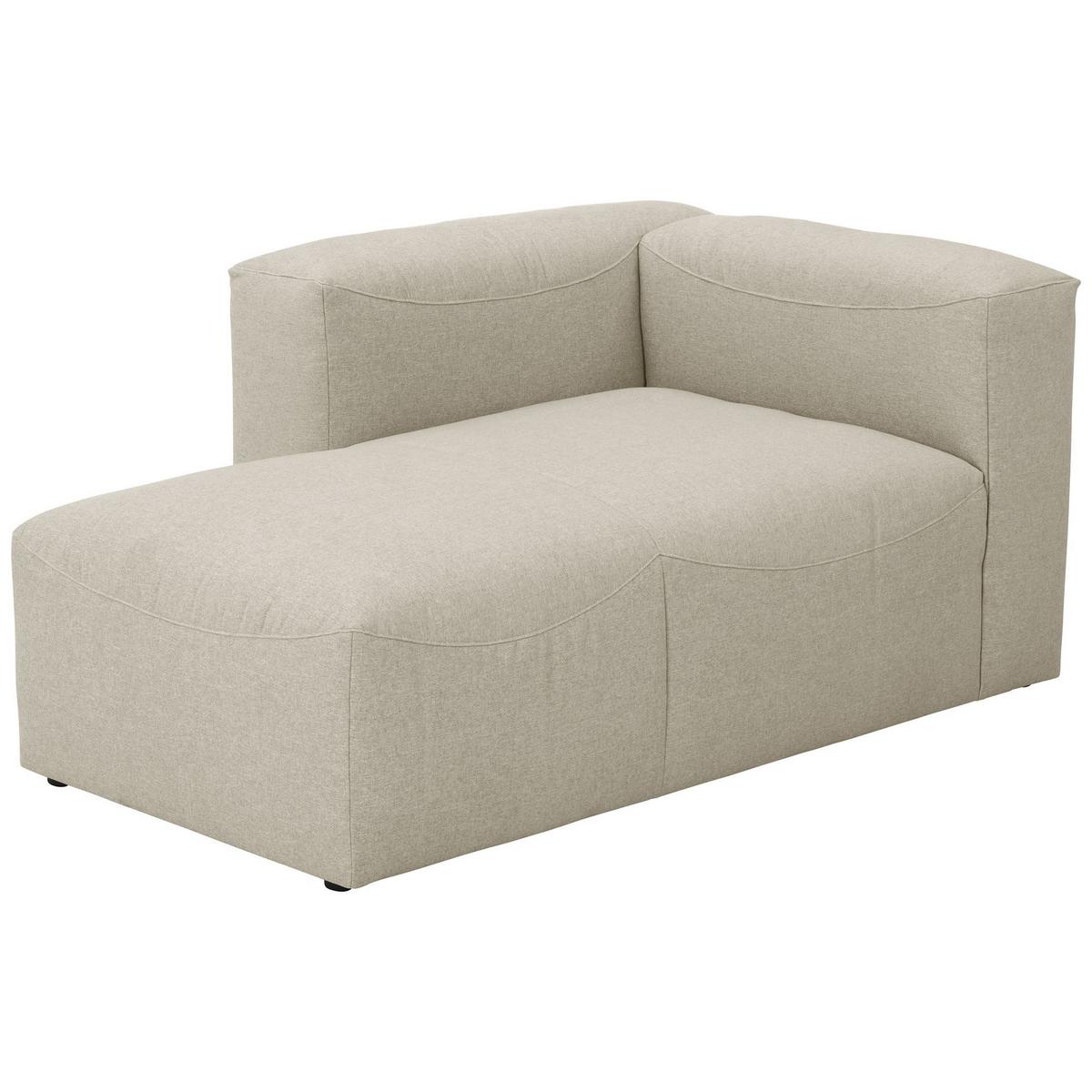 LONGCHAIR Armlehne links Kattrina Flachgewebe creme - Creme, Kunststoff (100/73/160cm) - 58aufmkessel