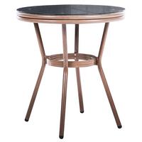 BISTROTISCH 70/70 cm Sicherheitsglas Grau Rifreddo - Grau, Kunststoff (70/70/76cm) - Beliani