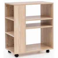 REGALWAGEN Holz Mit Rollen Schmal Modern, Sonoma 60x35x75 cm - Beige, Kunststoff (60/75/35cm) - KADIMA DESIGN