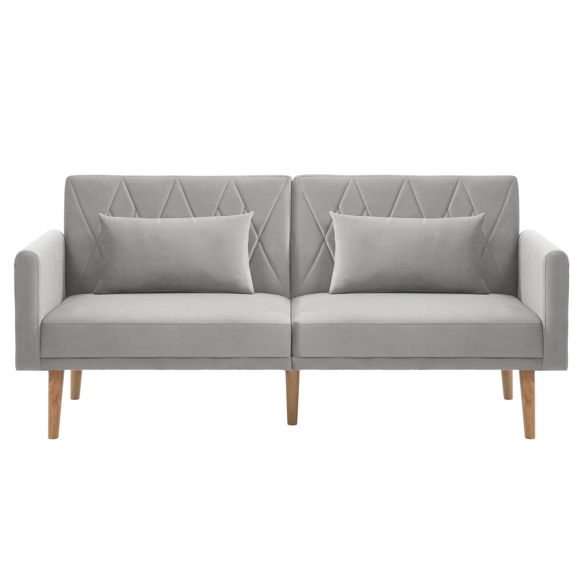 SCHLAFSOFA mit verstellbaren Rückenlehnen und Armlehnen - Grau, Holzwerkstoff/Textil (75/82/180cm) - Urban Meuble