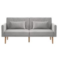 SCHLAFSOFA mit verstellbaren Rückenlehnen und Armlehnen - Grau, Holzwerkstoff/Textil (75/82/180cm) - Urban Meuble