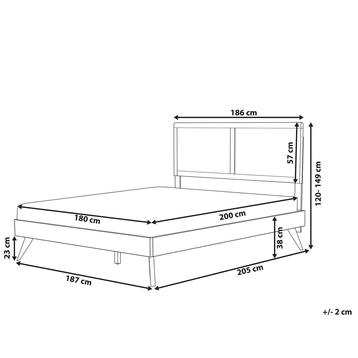 BETT mit Lattenrost 180x200 cm Heller Holzfarbton Istres - Hellbraun, Holzwerkstoff (180/200cm) - Beliani